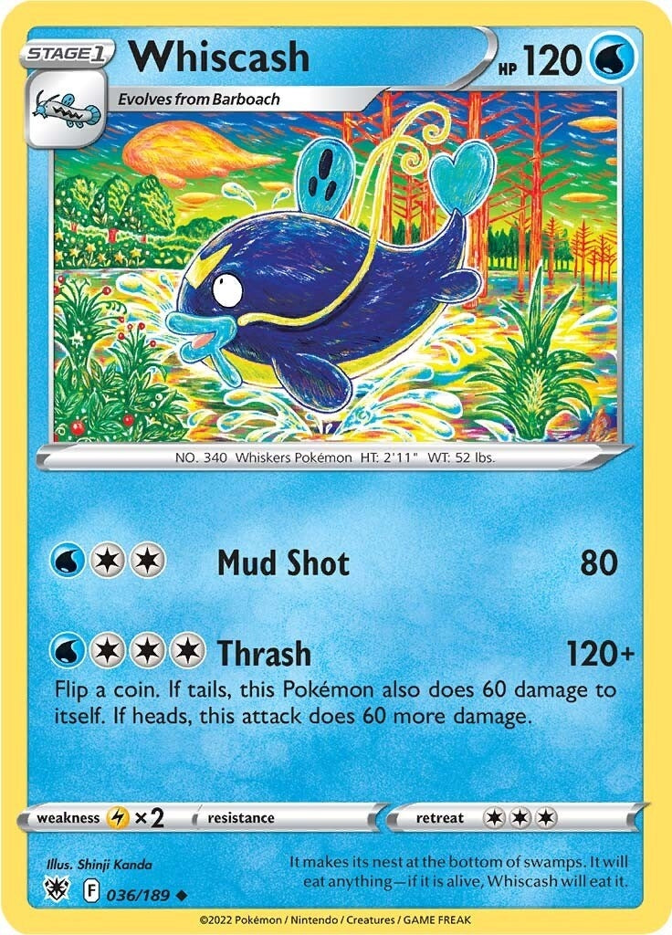 Image for Whiscash (036/189) (SWSH10: Astral Radiance) - Pokemon