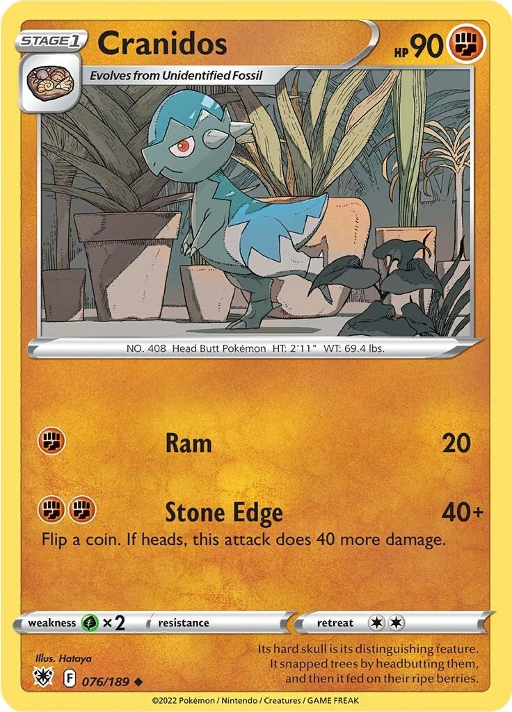 Image for Cranidos (076/189) (SWSH10: Astral Radiance) - Pokemon