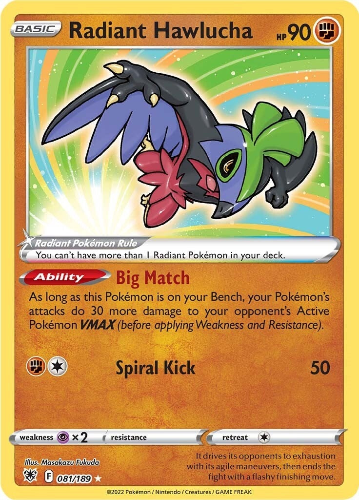 Image for Radiant Hawlucha (081/189) (SWSH10: Astral Radiance) - Pokemon
