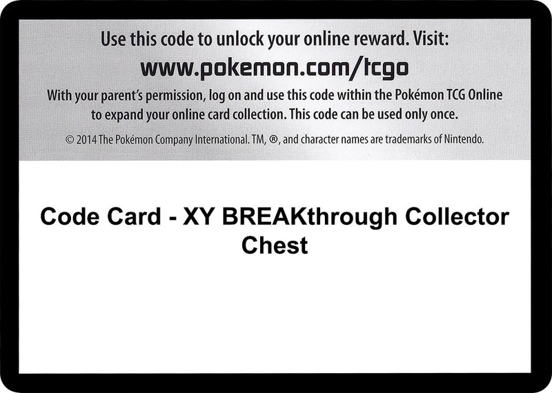 Image for Code Card - XY BREAKthrough Collector Chest (XY - BREAKthrough) - Pokemon