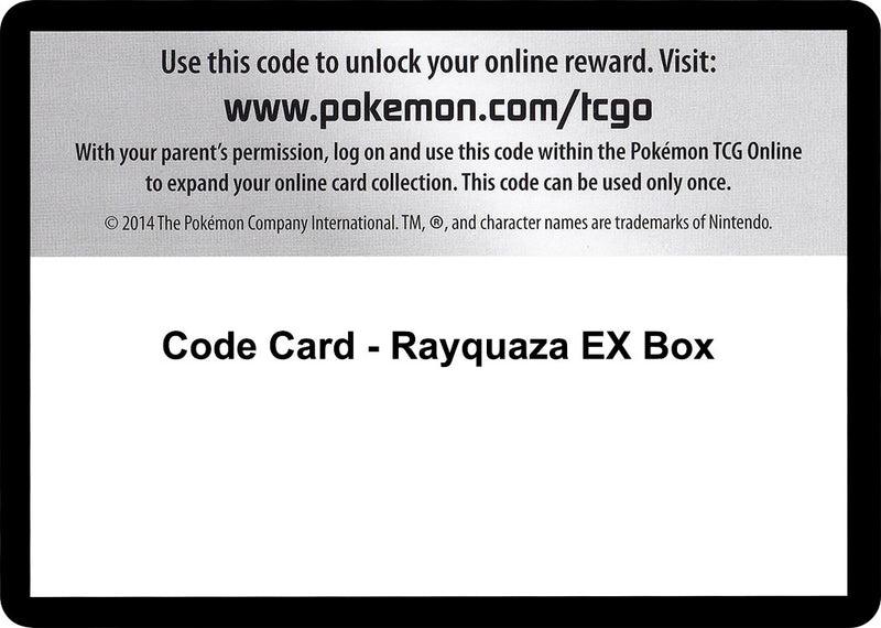 Image for Code Card - Rayquaza EX Box (XY - Roaring Skies) - Pokemon