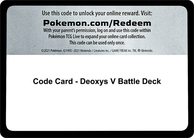 Image for Code Card - Deoxys V Battle Deck (Miscellaneous Cards & Products) - Pokemon