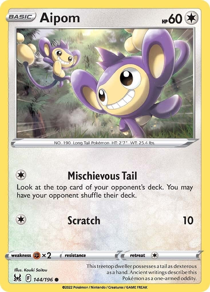 Image for Aipom (144/196) (SWSH11: Lost Origin) - Pokemon