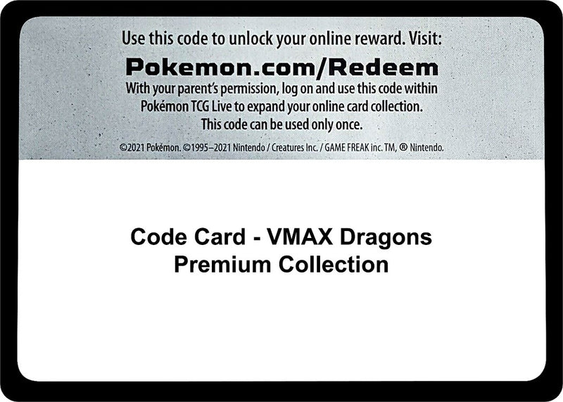 Image for Code Card - VMAX Dragons Premium Collection (Miscellaneous Cards & Products) - Pokemon