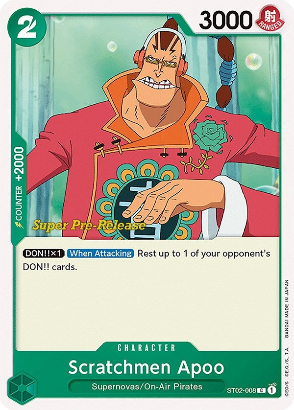 Image for Scratchmen Apoo (ST02-008) (Super Pre-Release Starter Deck 2: Worst Generation) - One Piece Card Game
