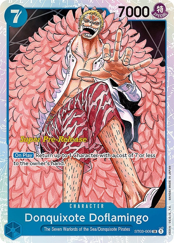 Image for Donquixote Doflamingo (ST03-009) (Super Pre-Release Starter Deck 3: The Seven Warlords of the Sea) - One Piece Card Game