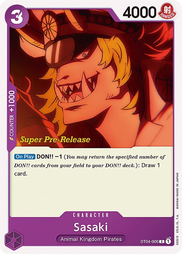 Image for Sasaki (ST04-006) (Super Pre-Release Starter Deck 4: Animal Kingdom Pirates) - One Piece Card Game