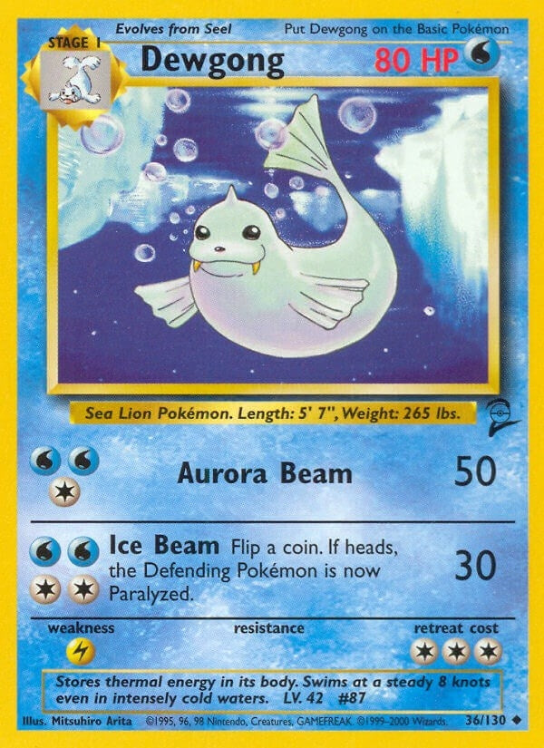 Image for Dewgong (036/130) (Base Set 2) - Pokemon