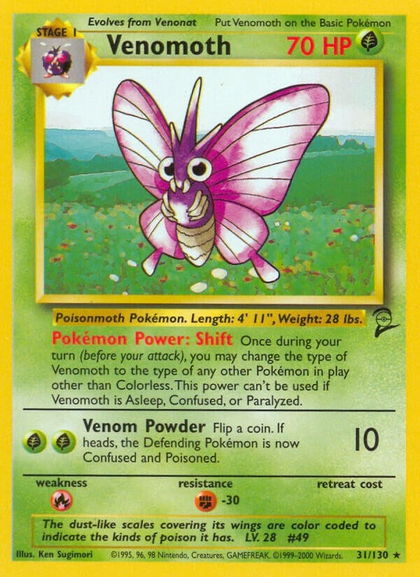Image for Venomoth (031/130) (Base Set 2) - Pokemon