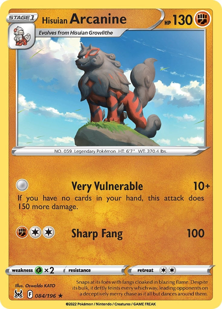 Image for Hisuian Arcanine - 084/196 (Non-Holo) (084/196) (Deck Exclusives) - Pokemon