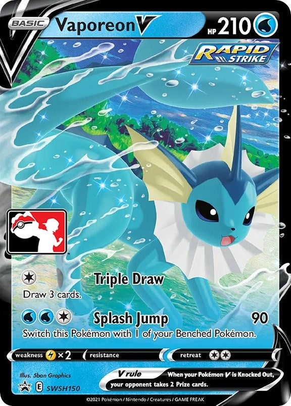 Image for Vaporeon V (SWSH150) (Prize Pack Series Cards) - Pokemon