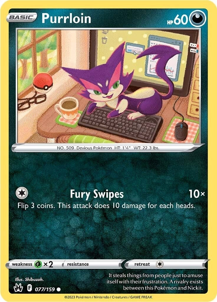 Image for Purrloin (077/159) (SWSH: Crown Zenith) - Pokemon
