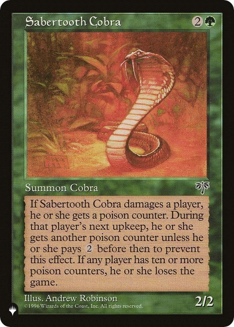 Sabertooth Cobra (The List Reprints)