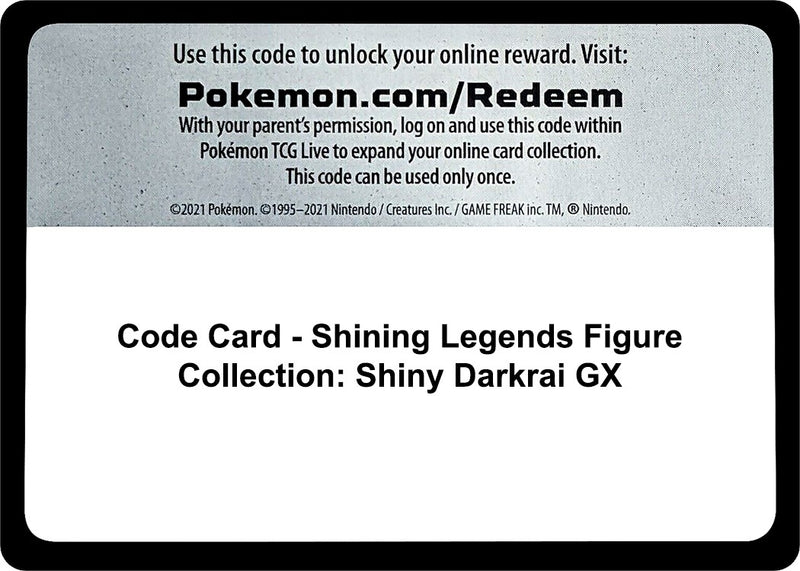 Image for Code Card - Shining Legends Figure Collection: Shiny Darkrai GX (Shining Legends) - Pokemon