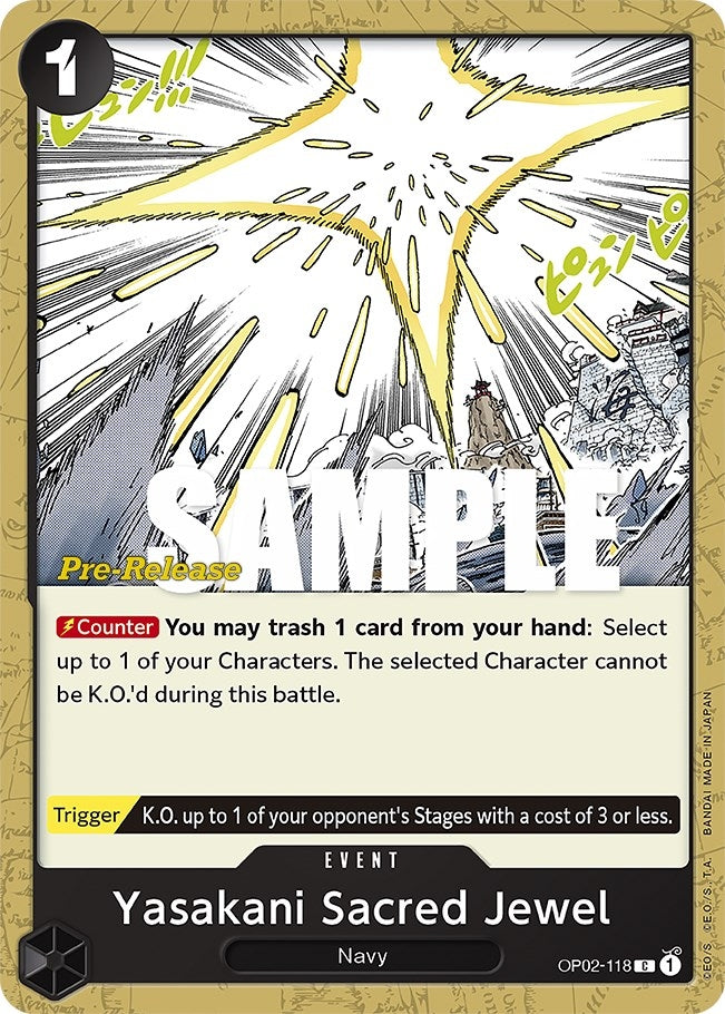 Yasakani Sacred Jewel (OP02-118) (Paramount War Pre-Release Cards)