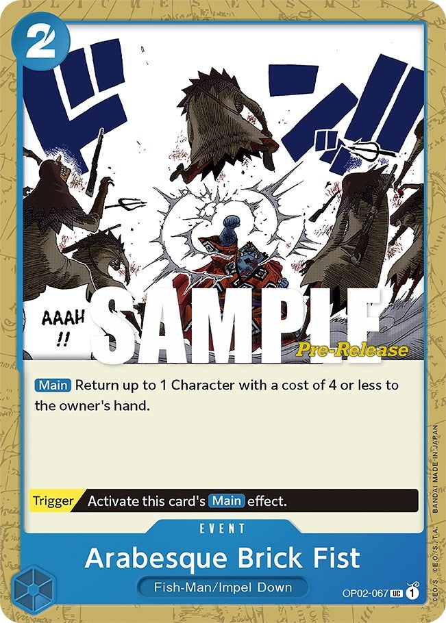 Image for Arabesque Brick Fist (OP02-067) (Paramount War Pre-Release Cards) - One Piece Card Game
