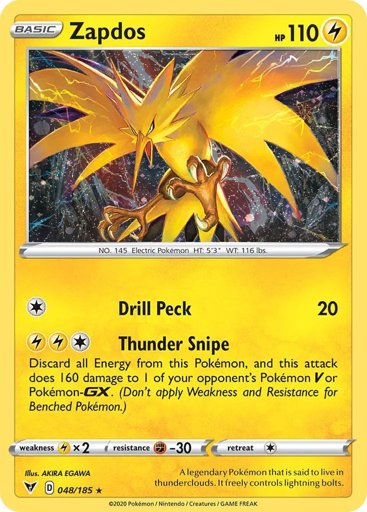 Image for Zapdos (Cosmos Holo) (048/185) (Miscellaneous Cards & Products) - Pokemon