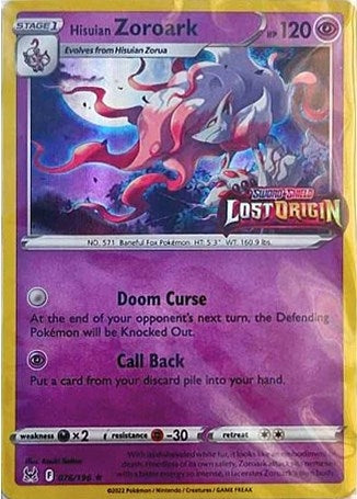 Image for Hisuian Zoroark - 076/196 (Lost Origin Stamped) (076/196) (Miscellaneous Cards & Products) - Pokemon