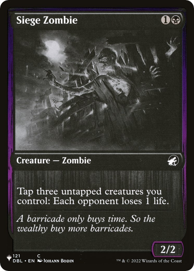 Siege Zombie (121) (The List Reprints)