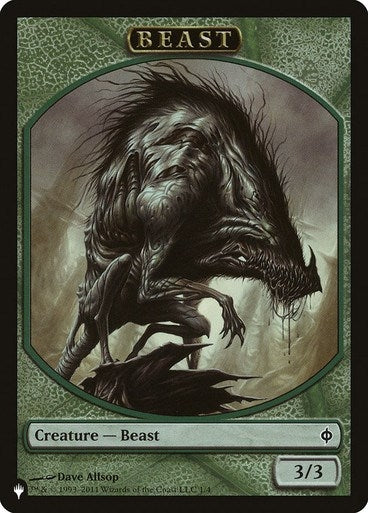 Beast // Emblem - Liliana, Defiant Necromancer Double-Sided Token (1 // 13) (The List Reprints)