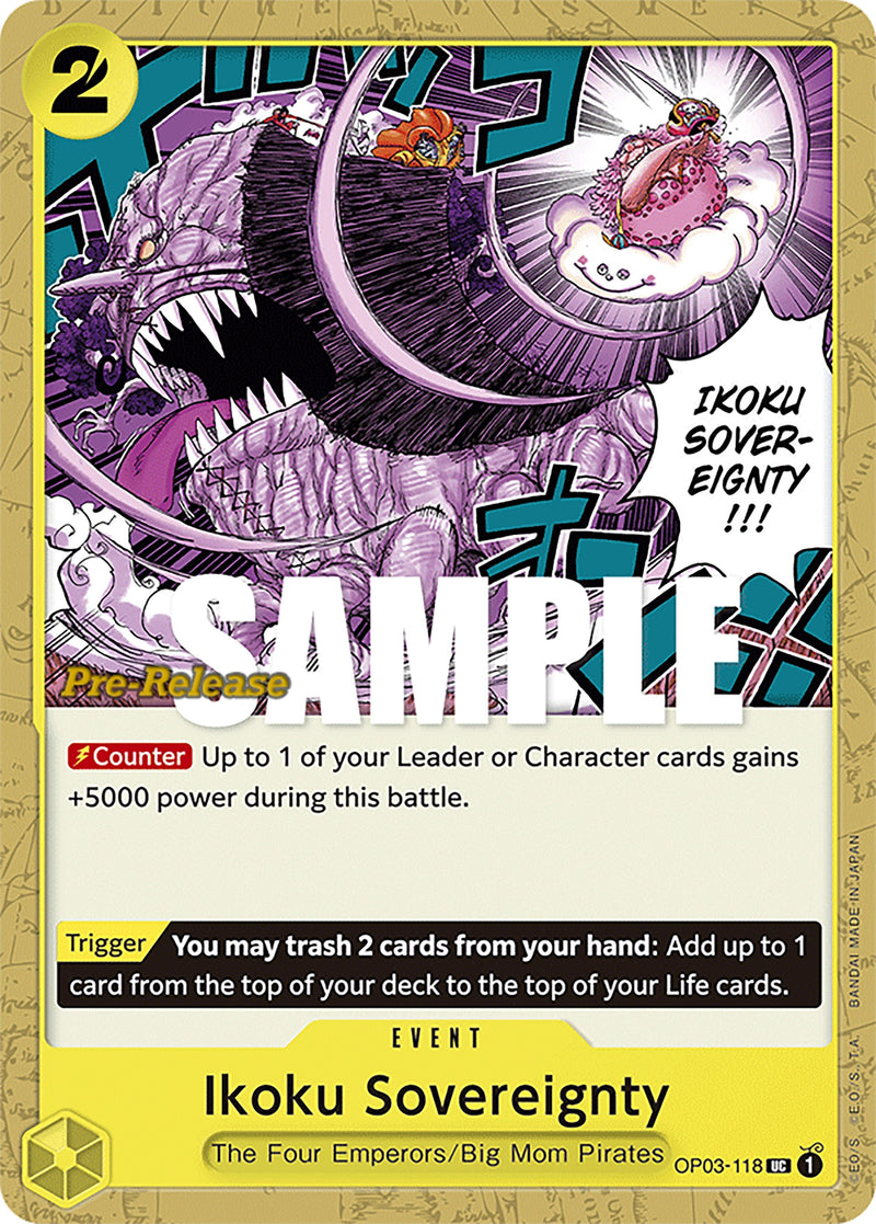 Image for Ikoku Sovereignty (OP03-118) (Pillars of Strength Pre-Release Cards) - One Piece Card Game