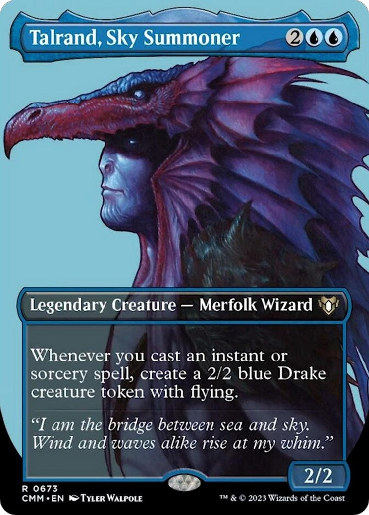 Talrand, Sky Summoner (Borderless) (673) (Commander Masters)