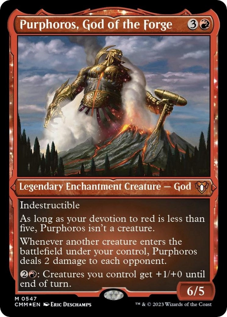 Purphoros, God of the Forge (Foil Etched) (547) (Commander Masters)