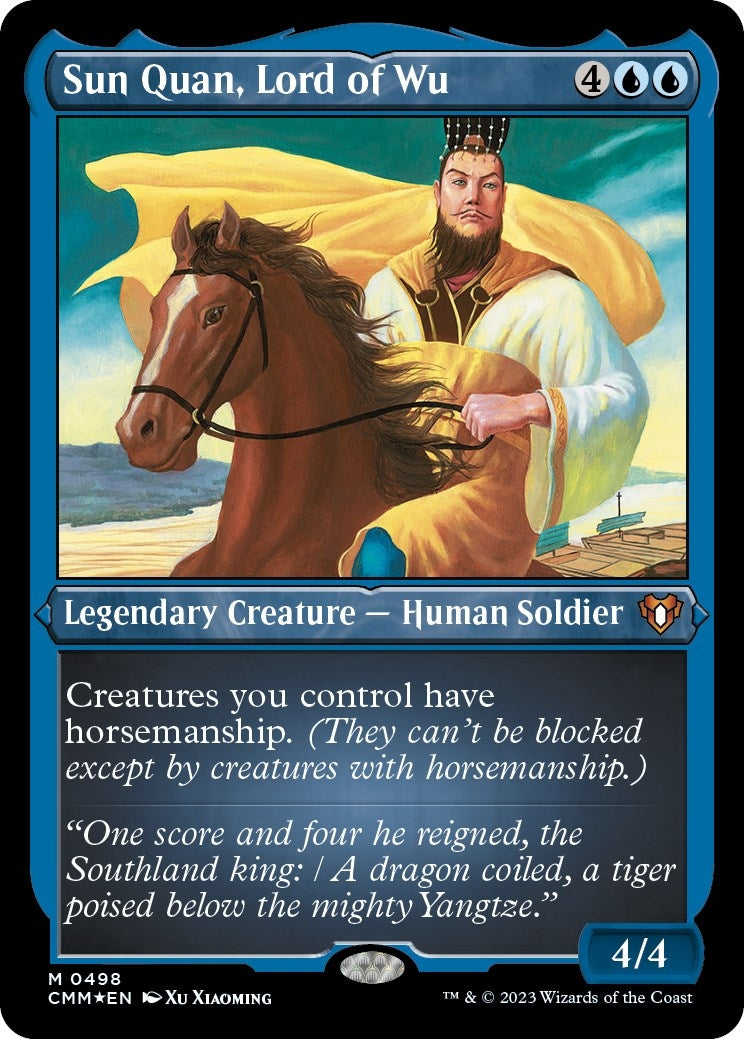 Sun Quan, Lord of Wu (Foil Etched) (498) (Commander Masters)