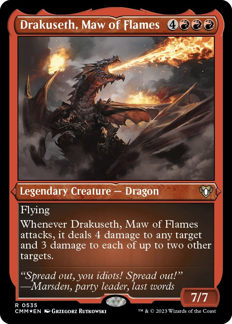 Drakuseth, Maw of Flames (Foil Etched) (535) (Commander Masters)