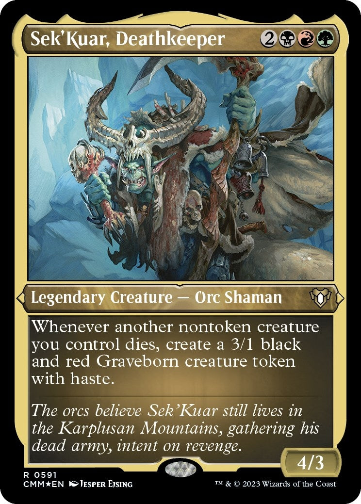 Sek'Kuar, Deathkeeper (Foil Etched) (591) (Commander Masters)