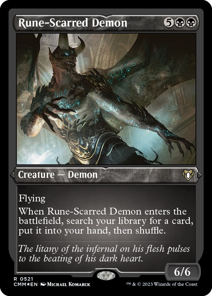 Rune-Scarred Demon (Foil Etched) (521) (Commander Masters)