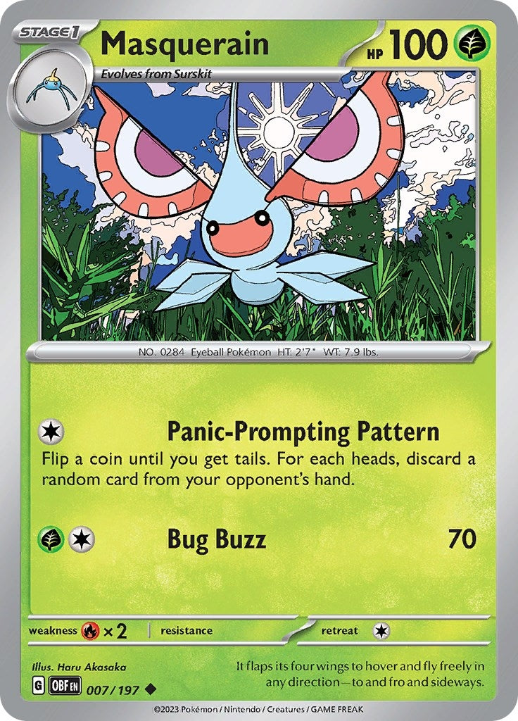 Image for Masquerain (007/197) (SV03: Obsidian Flames) - Pokemon