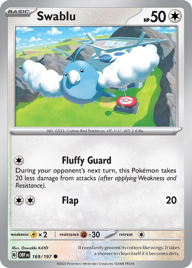 Image for Swablu (169/197) (SV03: Obsidian Flames) - Pokemon