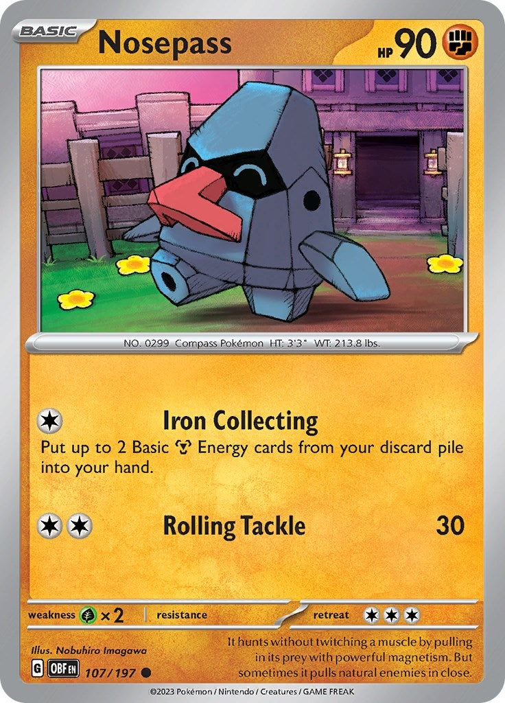 Image for Nosepass (107/197) (SV03: Obsidian Flames) - Pokemon