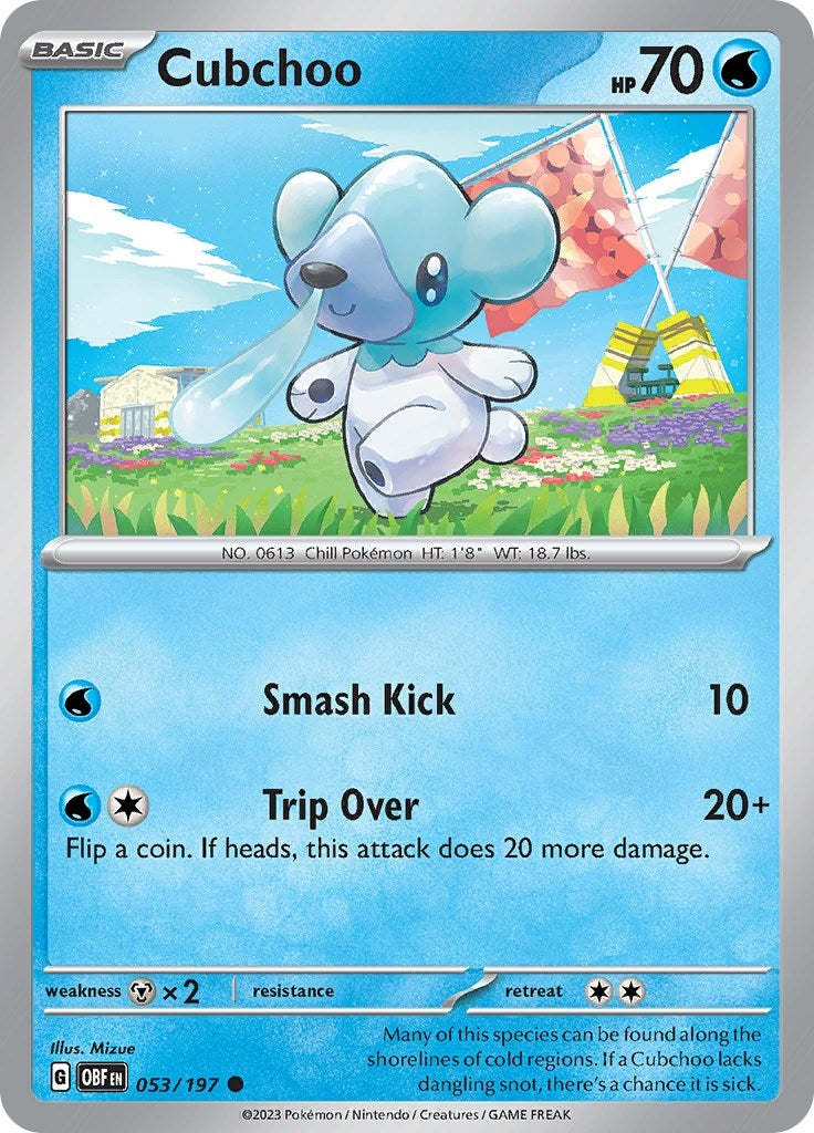Image for Cubchoo (053/197) (SV03: Obsidian Flames) - Pokemon