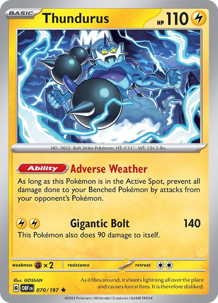 Image for Thundurus (070/197) (SV03: Obsidian Flames) - Pokemon