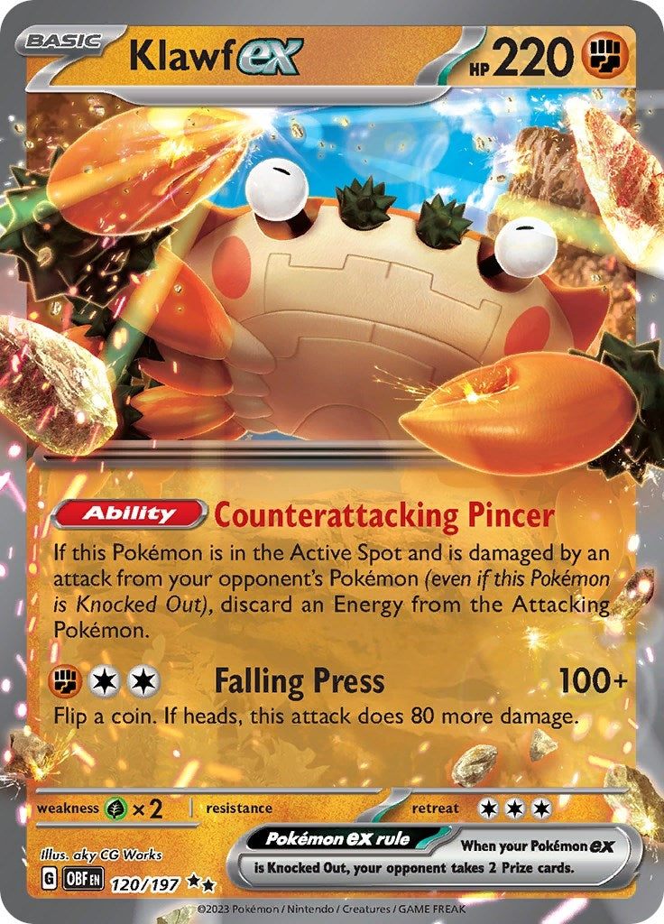 Image for Klawf ex (120/197) (SV03: Obsidian Flames) - Pokemon