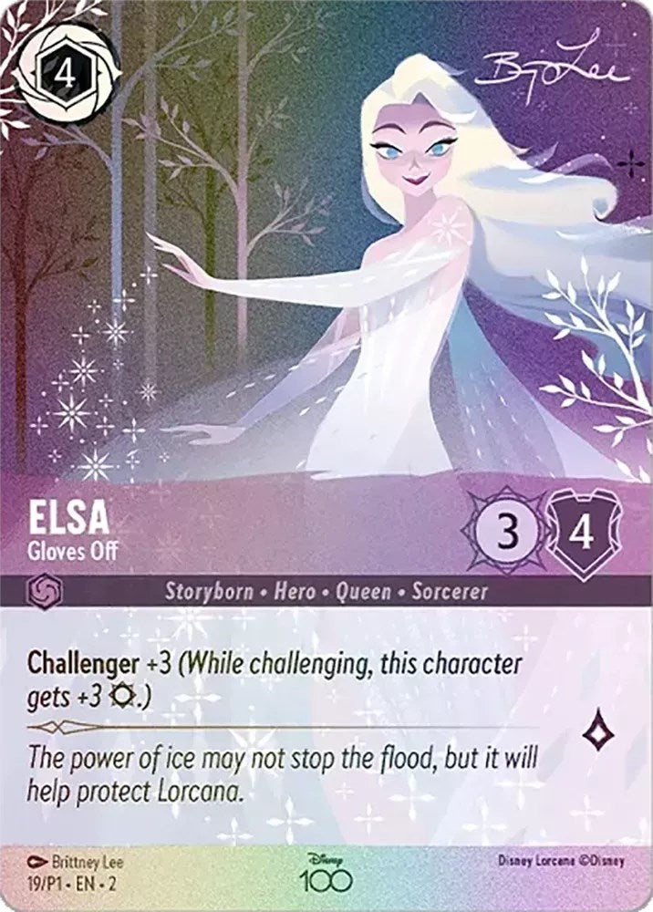 Elsa - Gloves Off (Alternate Art) (19) (Disney100 Promos)