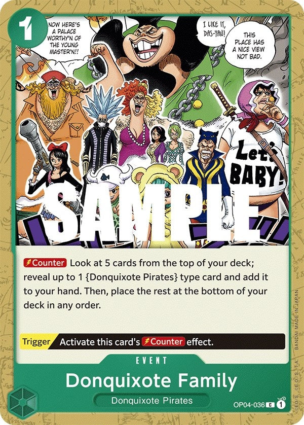 Image for Donquixote Family (OP04-036) (Kingdoms of Intrigue) - One Piece Card Game