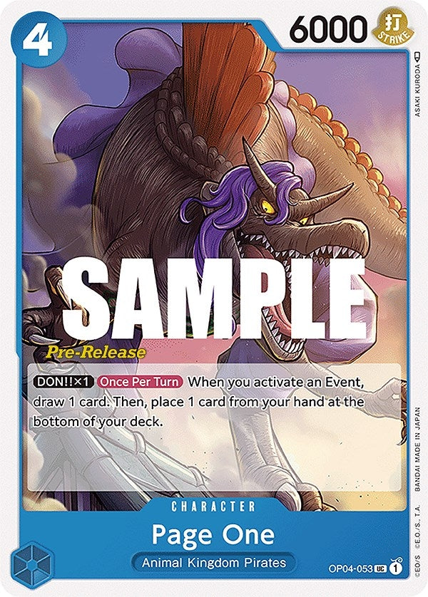 Image for Page One (OP04-053) (Kingdoms of Intrigue Pre-Release Cards) - One Piece Card Game
