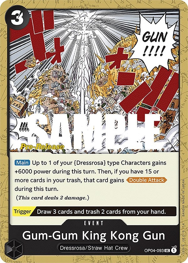 Gum-Gum King Kong Gun (OP04-093) (Kingdoms of Intrigue Pre-Release Cards)