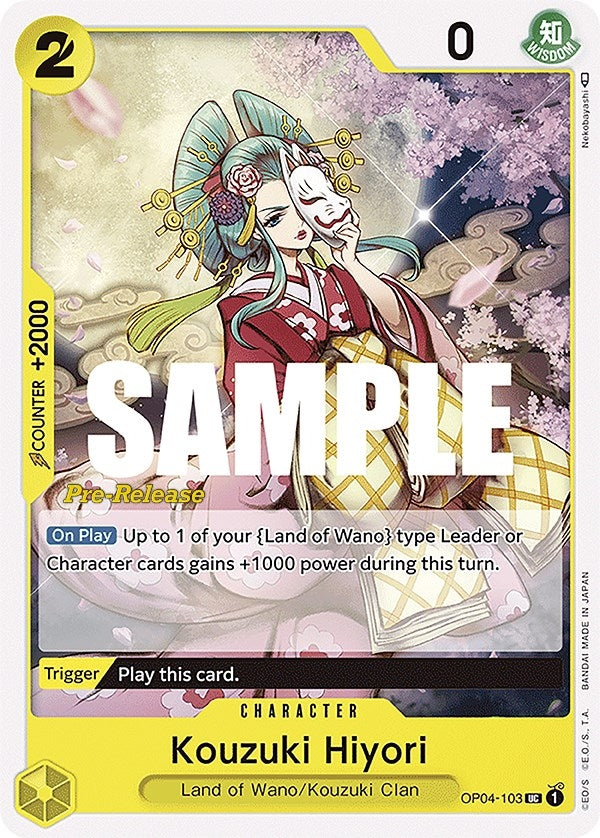 Kouzuki Hiyori (OP04-103) (Kingdoms of Intrigue Pre-Release Cards)