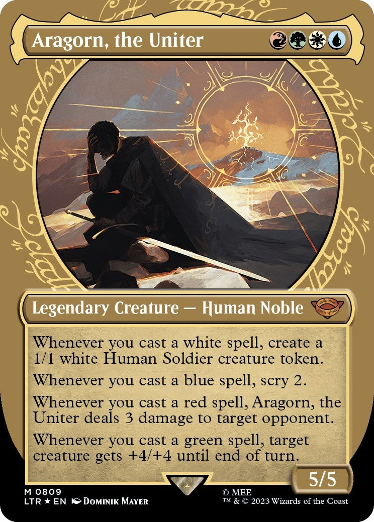 Aragorn, the Uniter (Showcase) (Surge Foil) (809) (Universes Beyond: The Lord of the Rings: Tales of Middle-earth)