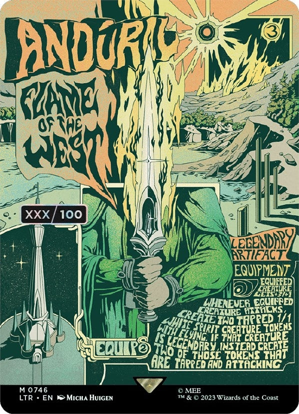 Anduril, Flame of the West (Borderless Poster) (Serial Numbered) (746) (Universes Beyond: The Lord of the Rings: Tales of Middle-earth)