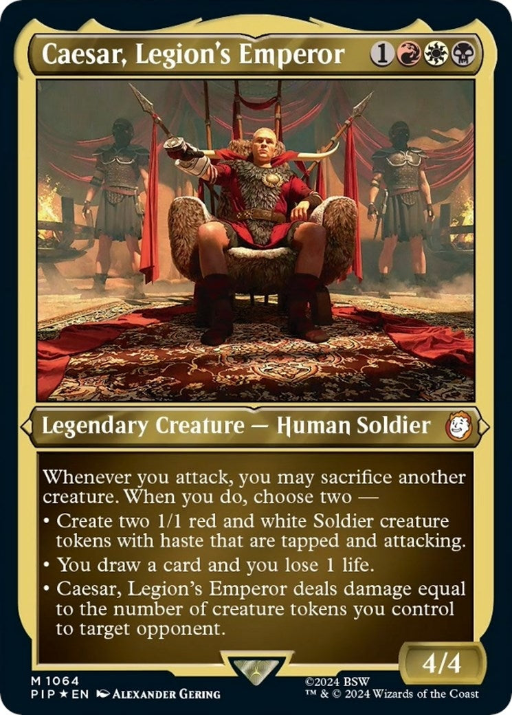 Caesar, Legion's Emperor (Display Commander) - Thick Stock (1064) (Universes Beyond: Fallout)