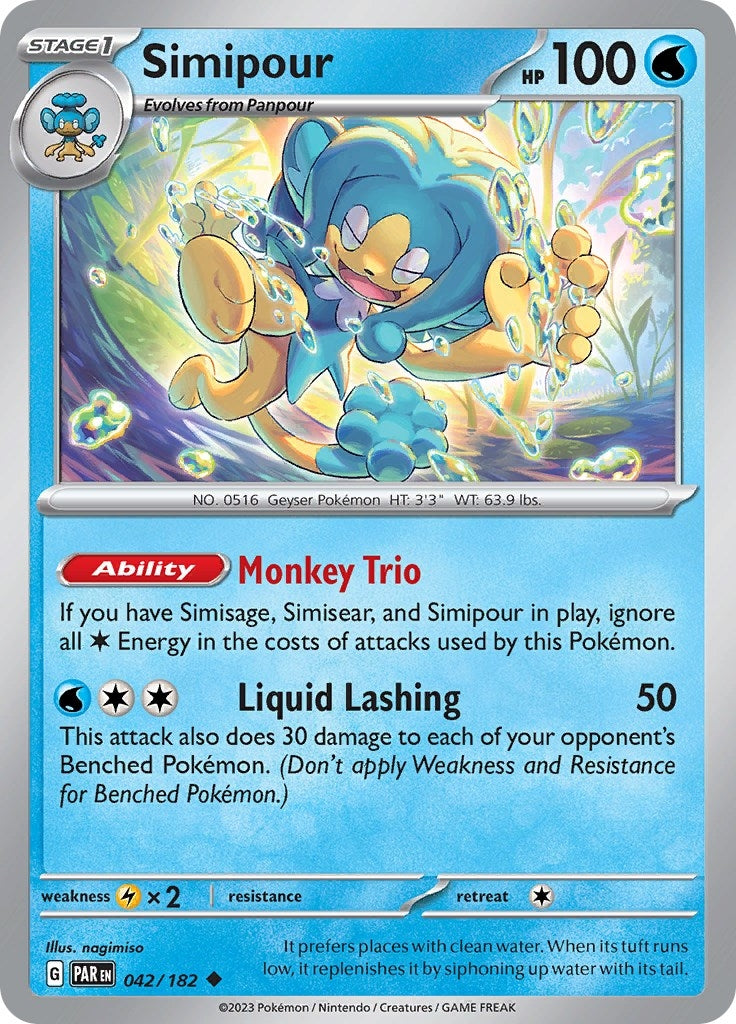Image for Simipour (042/182) (SV04: Paradox Rift) - Pokemon