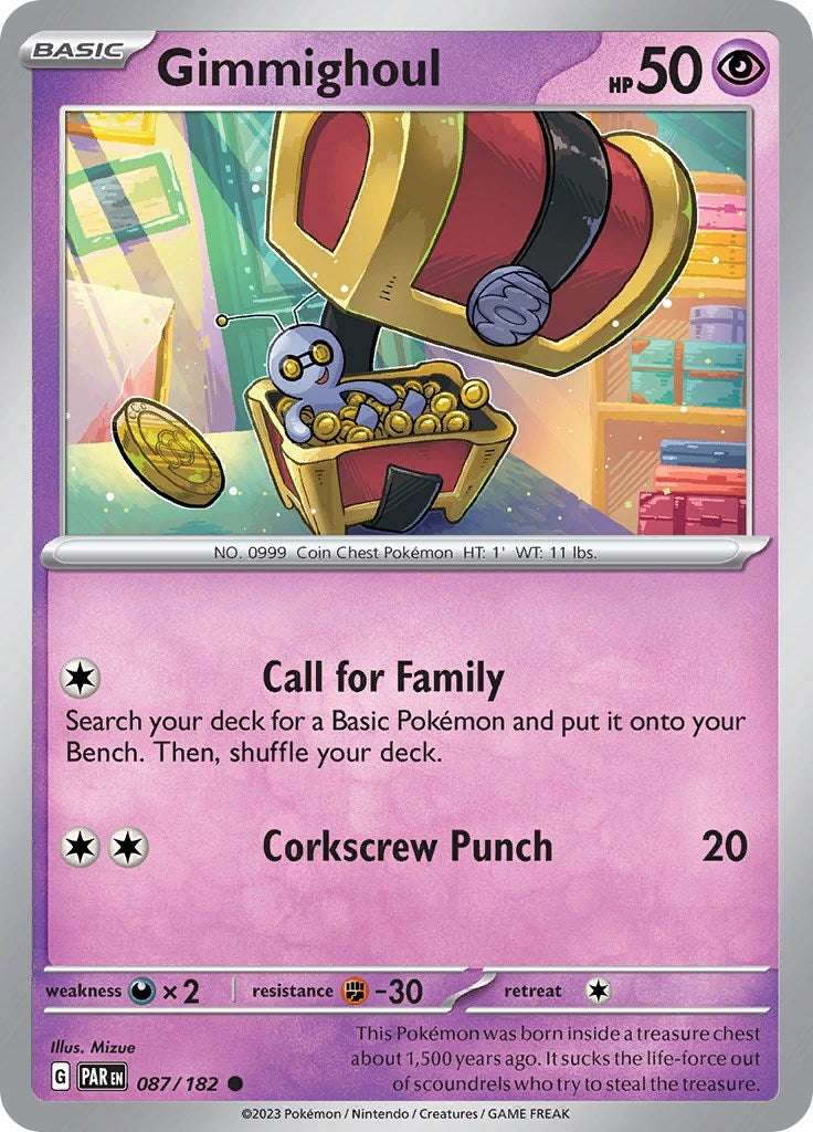 Image for Gimmighoul (087/182) (SV04: Paradox Rift) - Pokemon