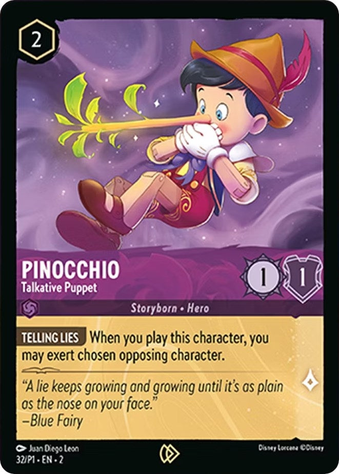 Pinocchio - Talkative Puppet (32) (Disney Lorcana Promo Cards)
