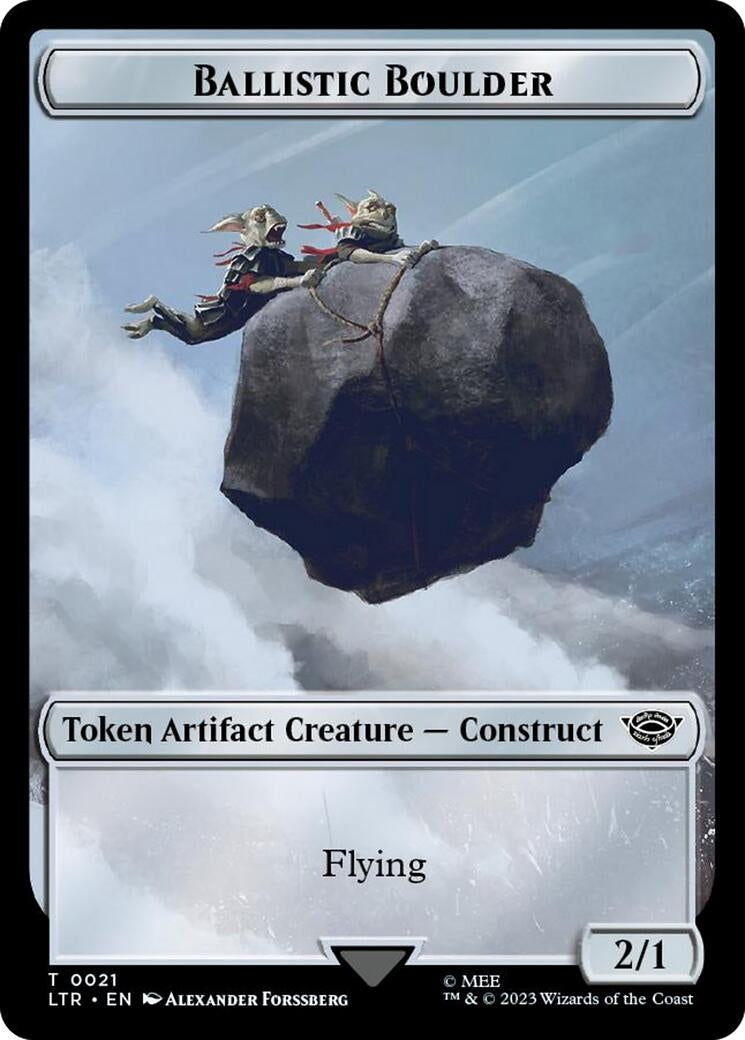 Ballistic Boulder // Food (0024) Double-Sided Token (Surge Foil) (21 // 24) (Universes Beyond: The Lord of the Rings: Tales of Middle-earth)