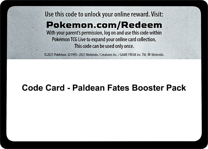 Image for Code Card - Paldean Fates Booster Pack (SV: Paldean Fates) - Pokemon